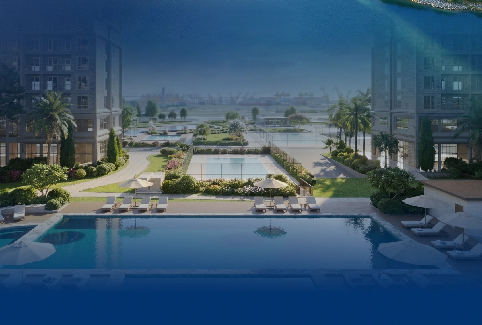 Không gian bể bơi, vườn cảnh quan và tiện ích The Lagoon